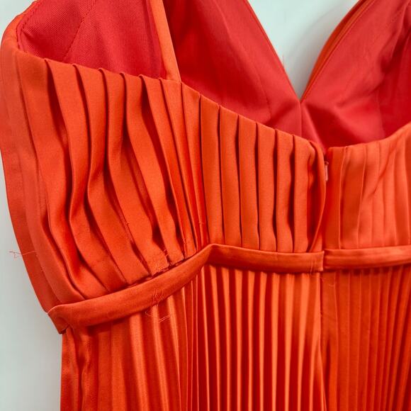 Mac Duggal 26319 Formal Pleated Wide Leg Jumpsuit in Tangerine Size 6 NWT - Picture 11 of 12